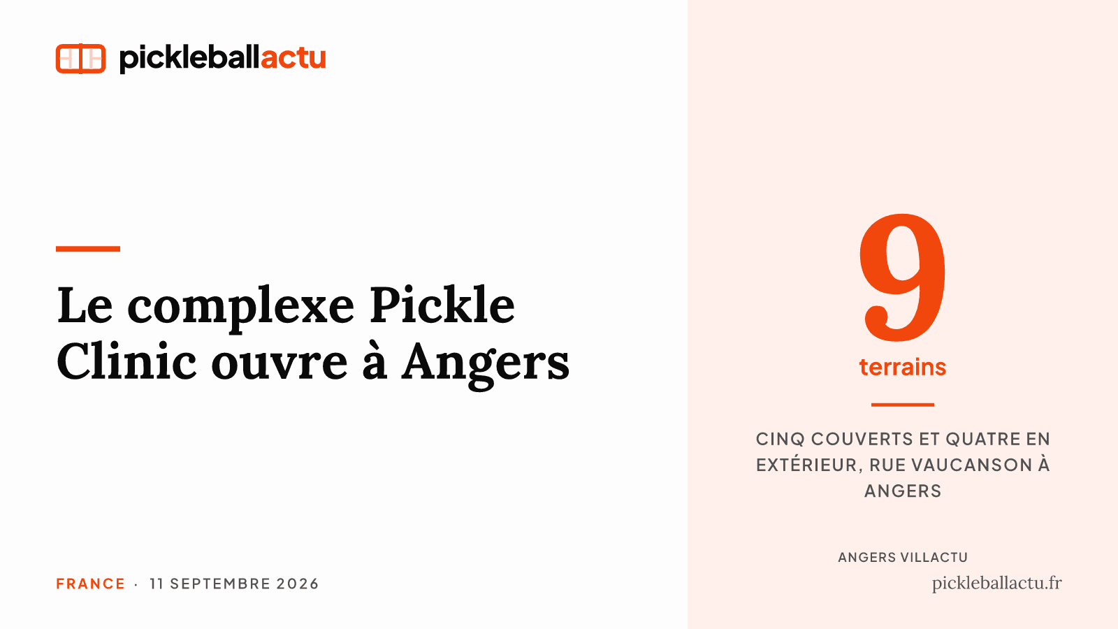 À Angers, le complexe Pickle Clinic ouvre neuf terrains de pickleball