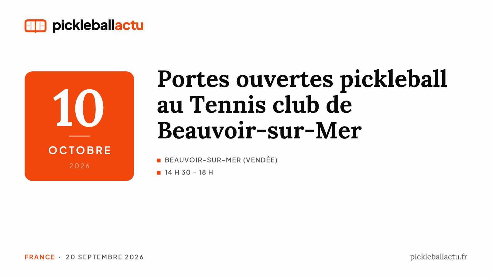 À Beauvoir-sur-Mer, la section pickleball a doublé ses effectifs et ouvre ses portes le 10 octobre