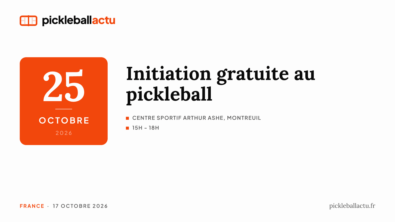 À Montreuil, l'association Fun Pickleball ouvre une initiation gratuite le 25 octobre