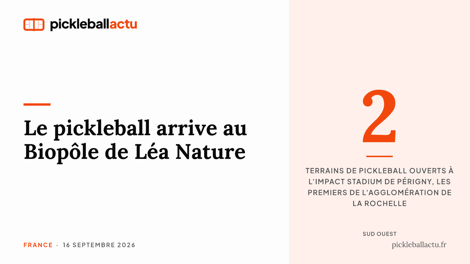 À Périgny, l'Impact Stadium ouvre les deux premiers terrains de pickleball de l'agglomération de La Rochelle
