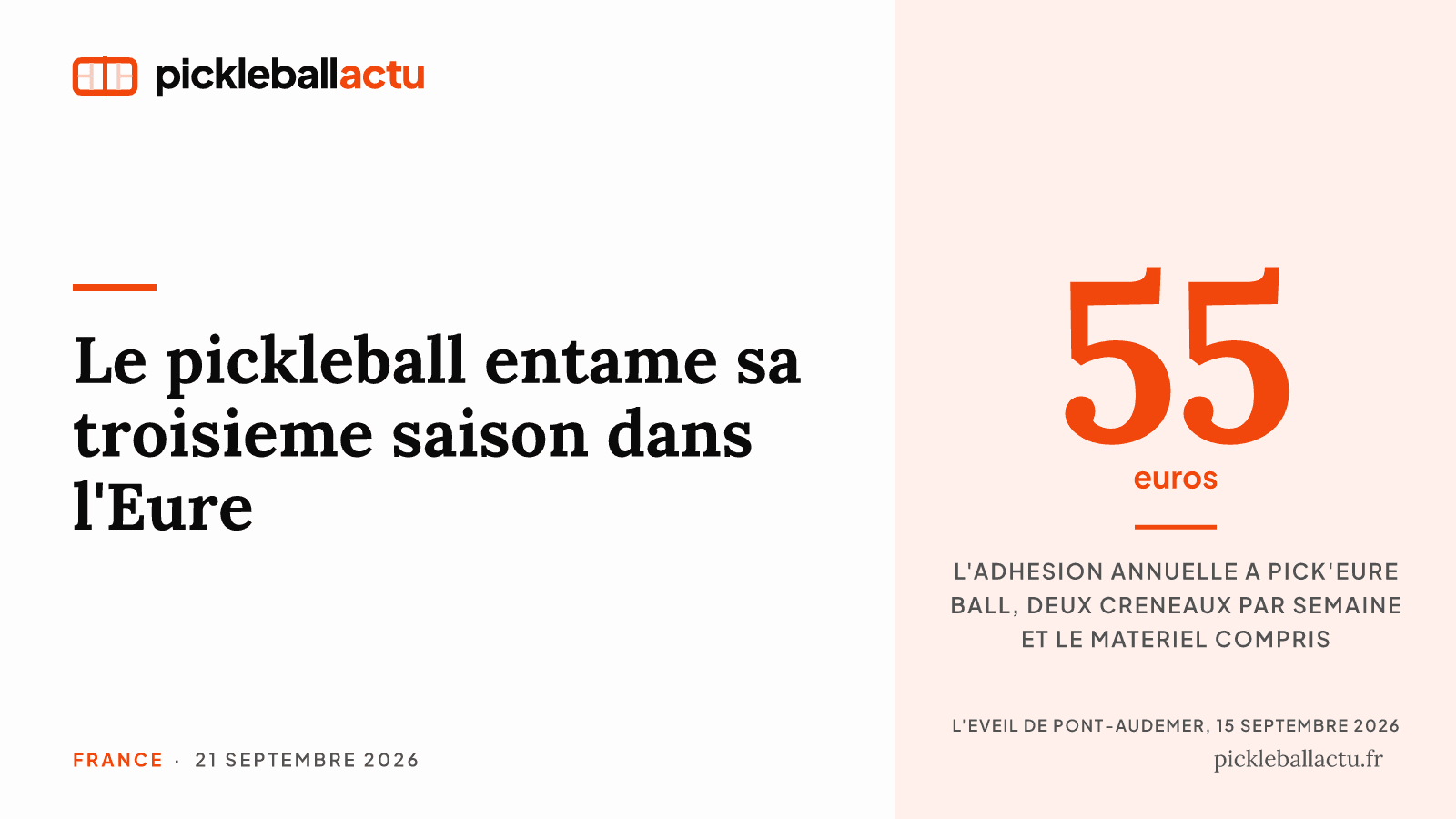 Dans l'Eure, Pick'Eure Ball entame sa troisième saison avec une quarantaine d'adhérents
