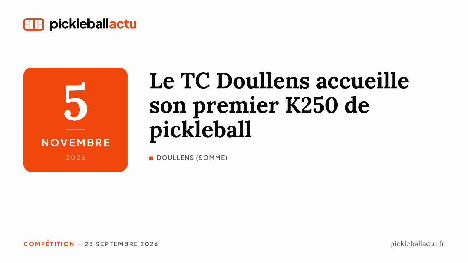 Dans la Somme, le tennis club de Doullens a créé huit terrains de pickleball et accueillera un K250
