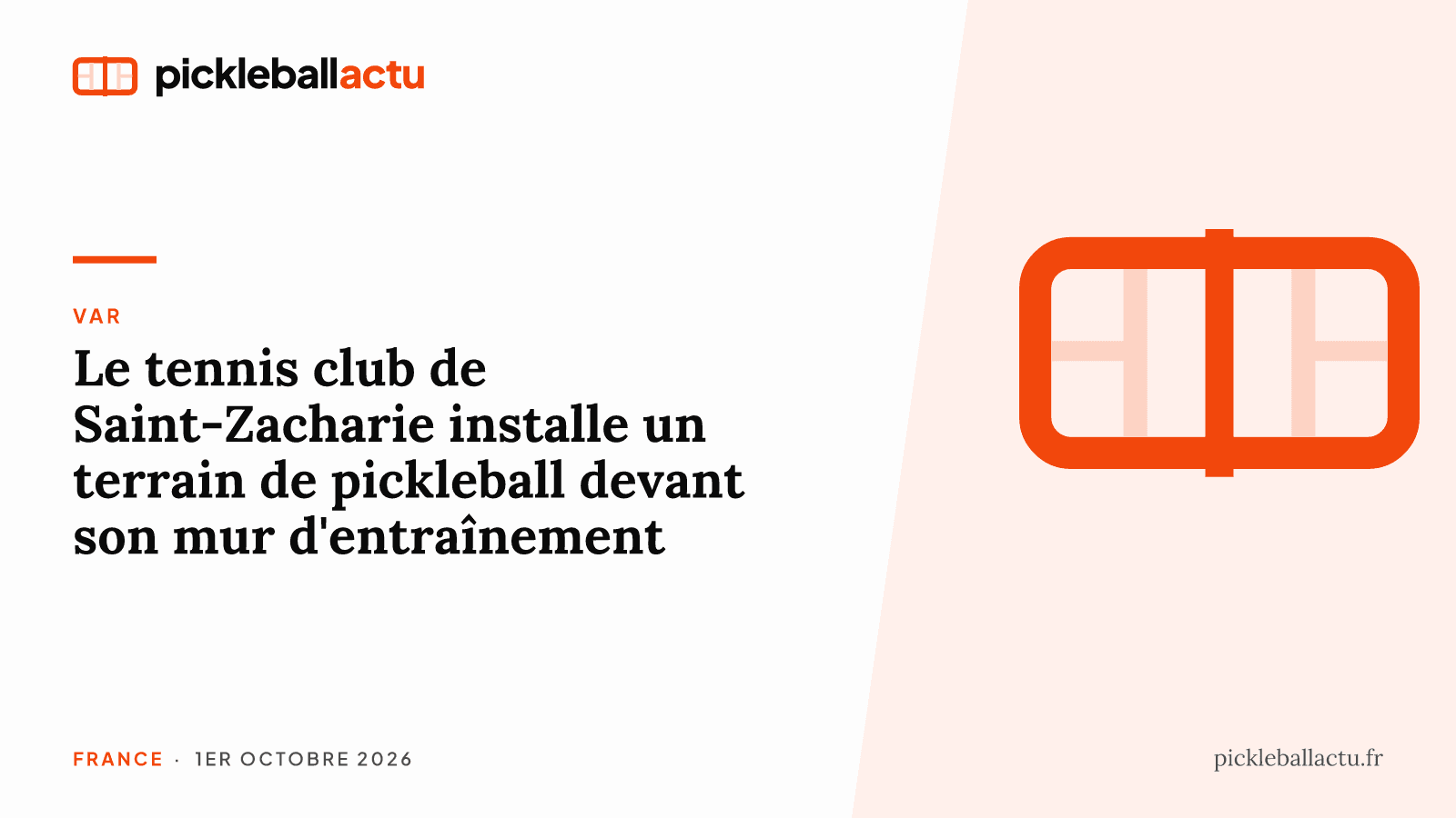 Dans le Var, le tennis club de Saint-Zacharie installe un terrain de pickleball devant son mur d'entraînement