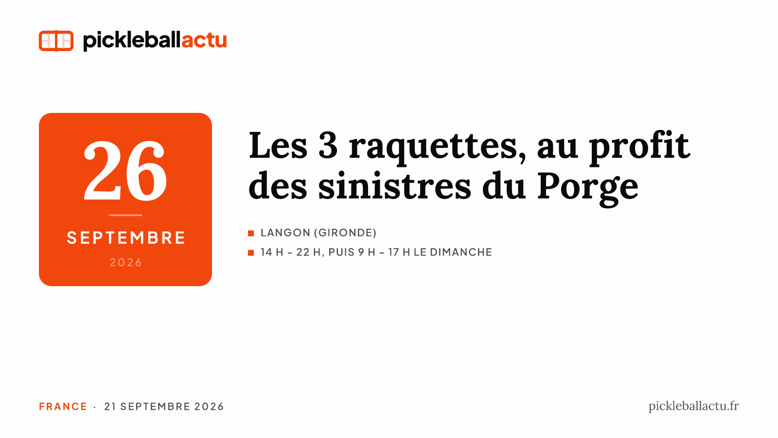 En Gironde, un tournoi de pickleball, tennis et padel pour les sinistrés des incendies du Porge