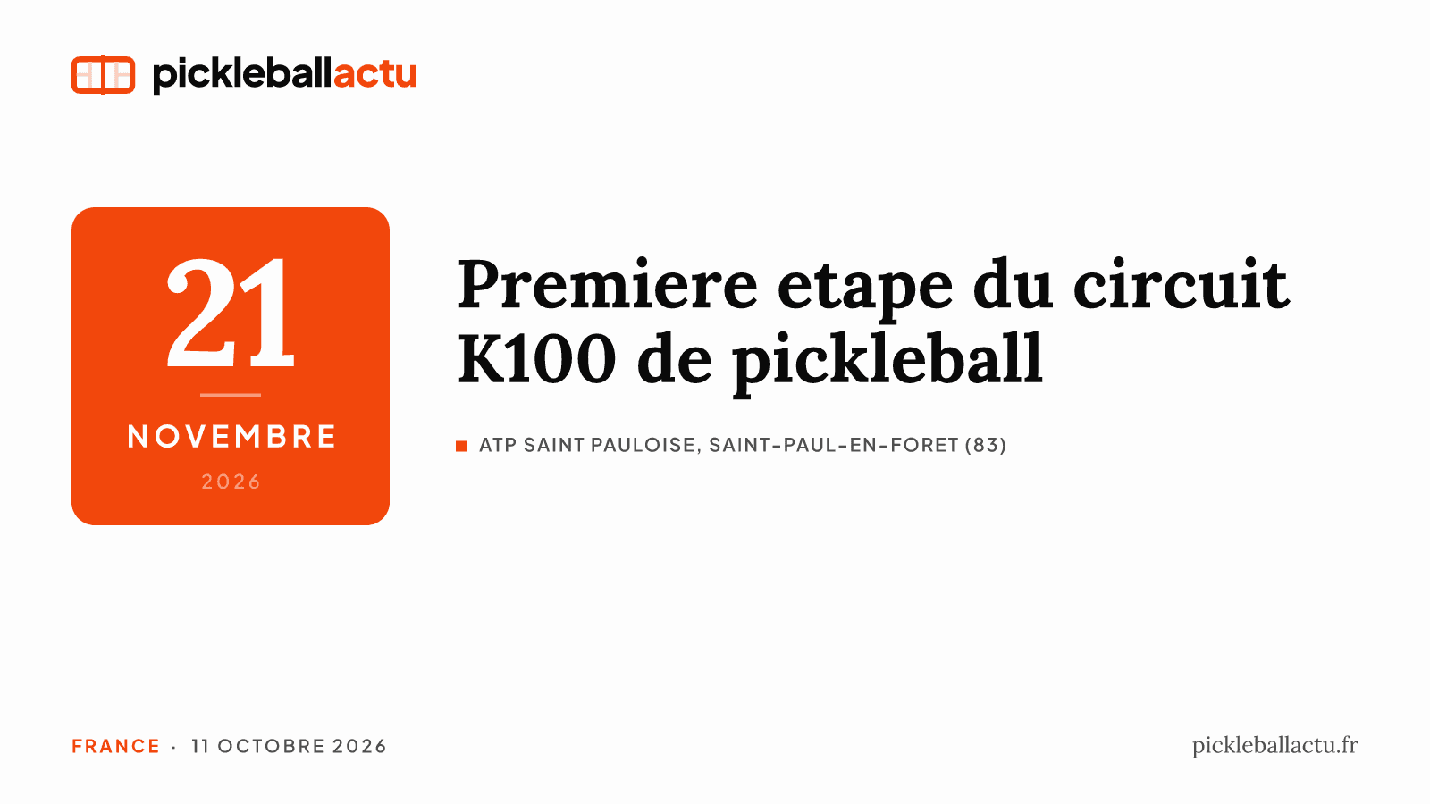 En Provence-Alpes-Côte d'Azur, le circuit K100 de pickleball repart pour neuf étapes