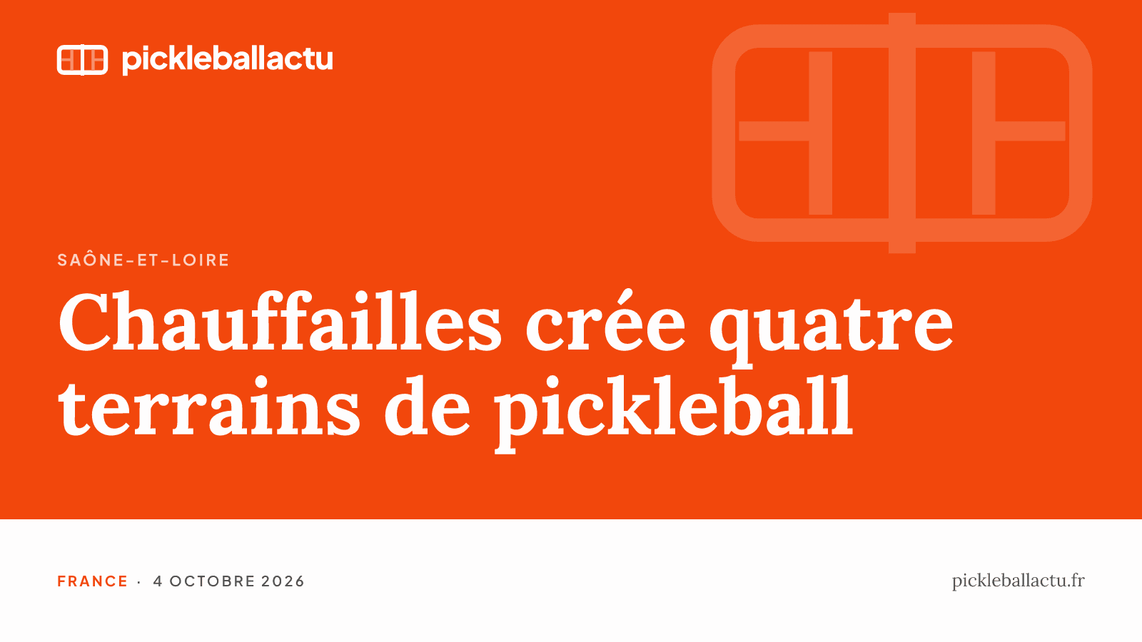 En Saône-et-Loire, Chauffailles va créer quatre terrains de pickleball près de son château