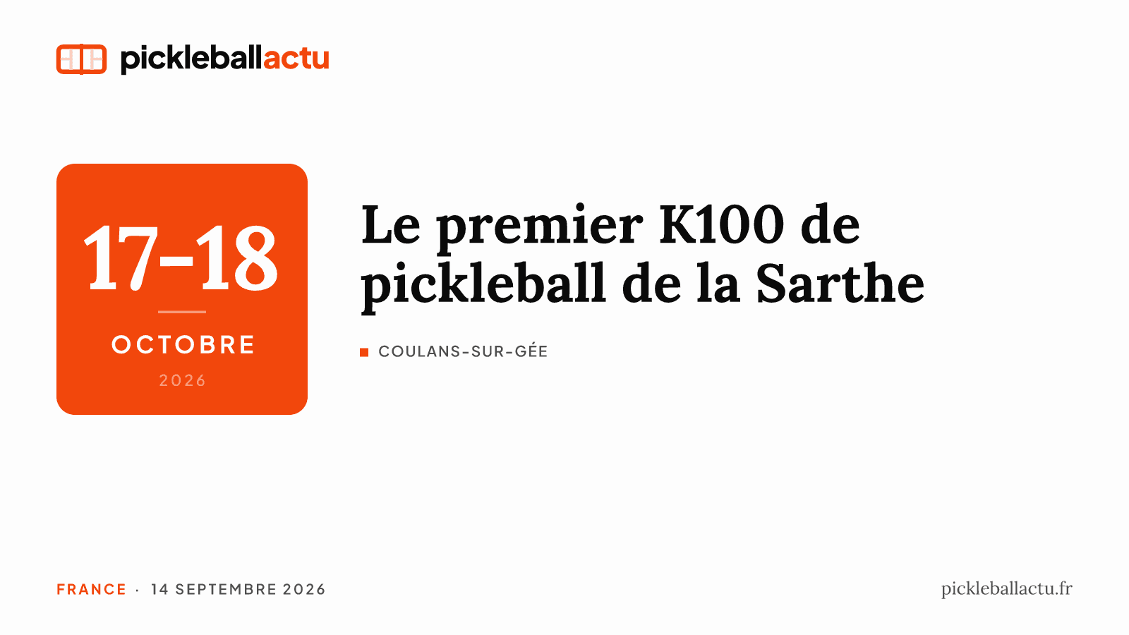 En Sarthe, Just Pickleball fait le plein à la rentrée et lance le premier K100 du département