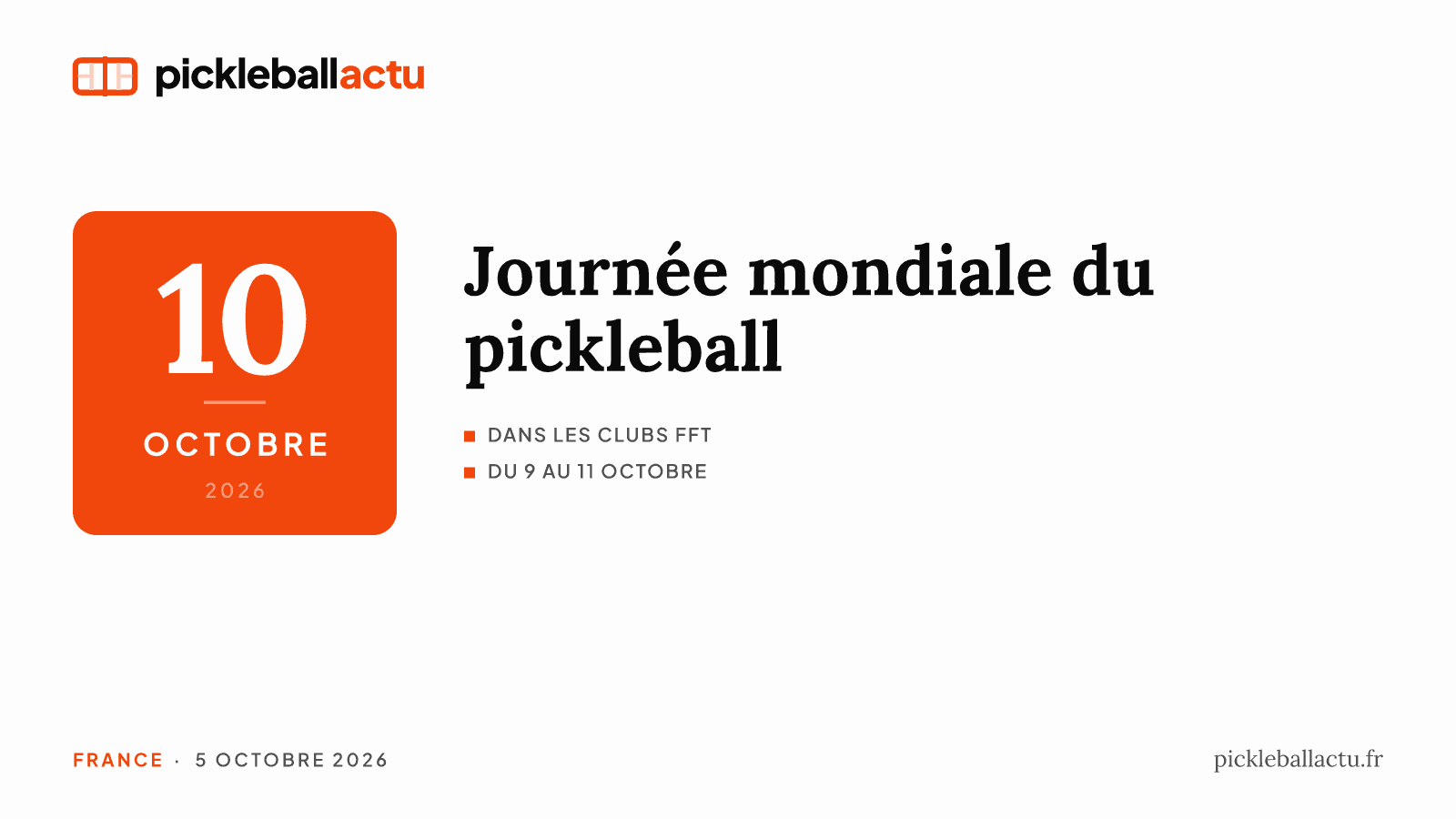 Journée mondiale du pickleball : les clubs annoncent leurs tournois du 10 octobre